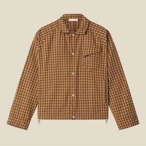 Brown Checkered Shirt Jacket